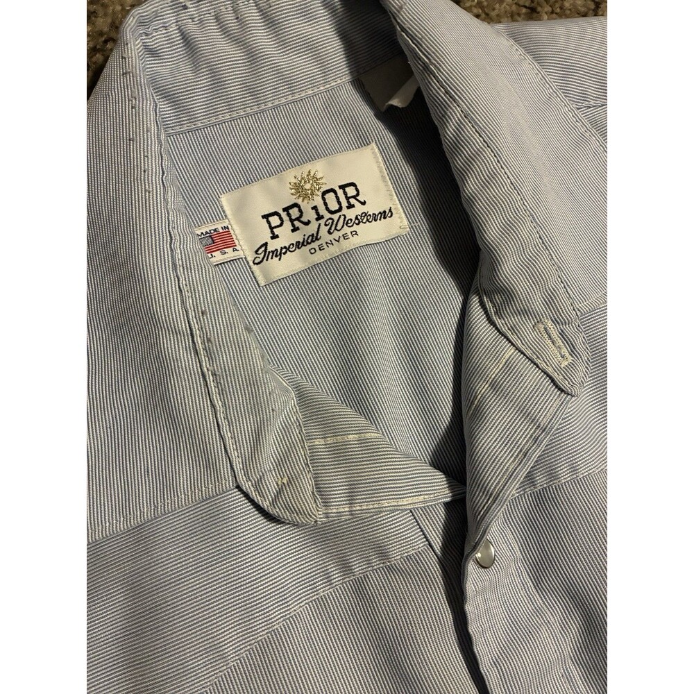 Prior Imperial Western Pearl Snap Button Long Sleeve Dress Shirt Size 15.5-33-M